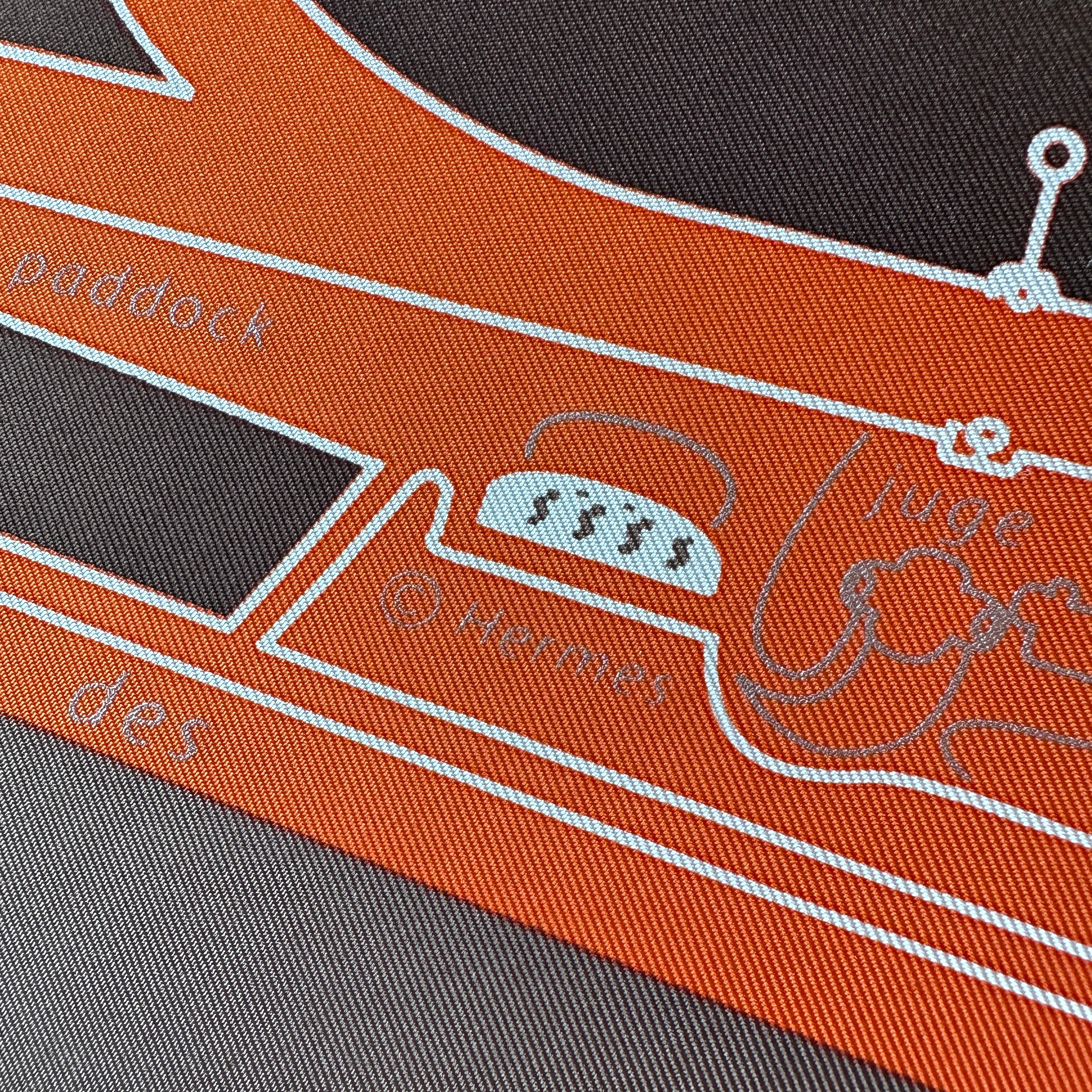 Foulard Hermès 90 cm – Cheval de Courses – Anamorphée (2008)