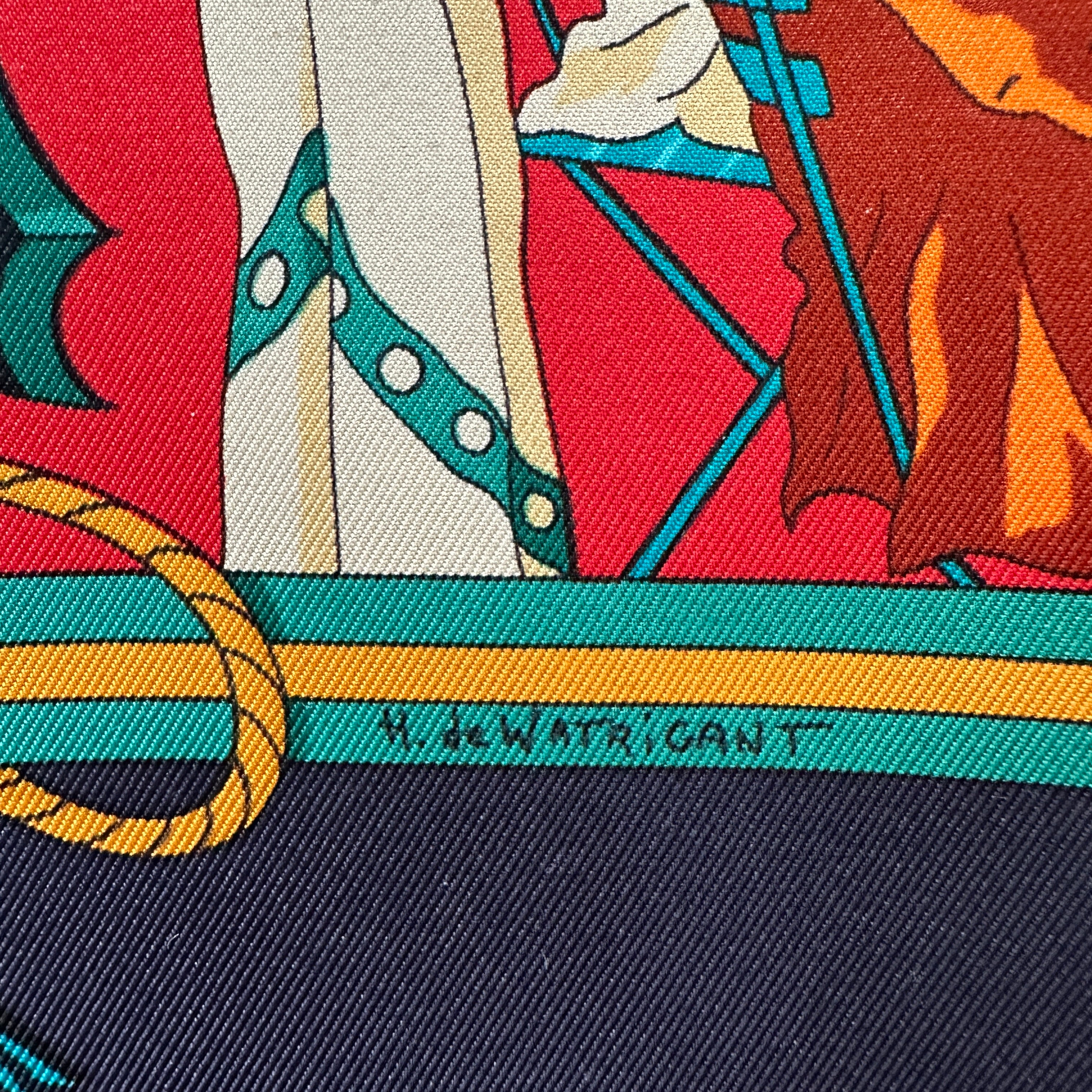 foulard-carre-hermes-ombrelles-et-parapluies-signature-dessinateur-hubert-de-watrigant