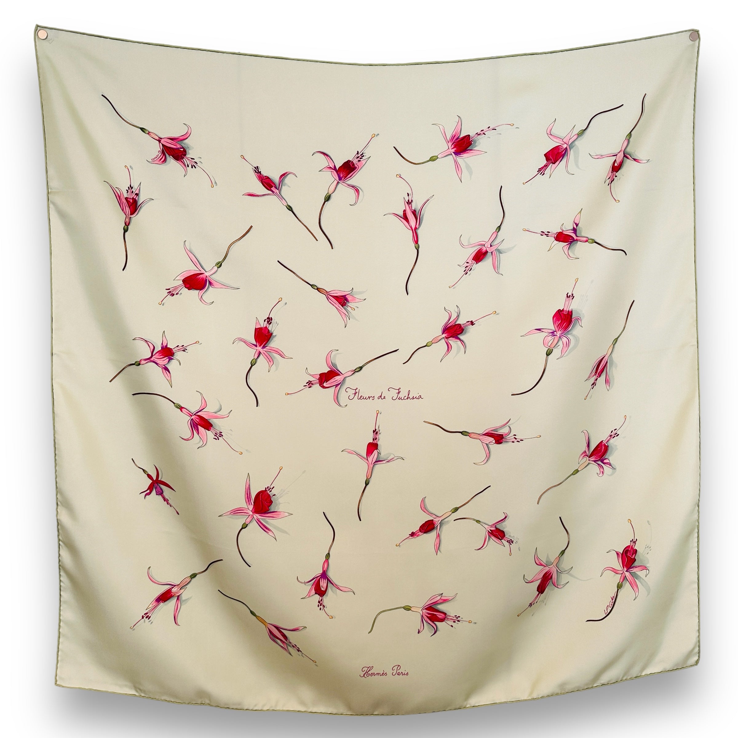Fuchsia flowers - HERMES SCARF 90 CM