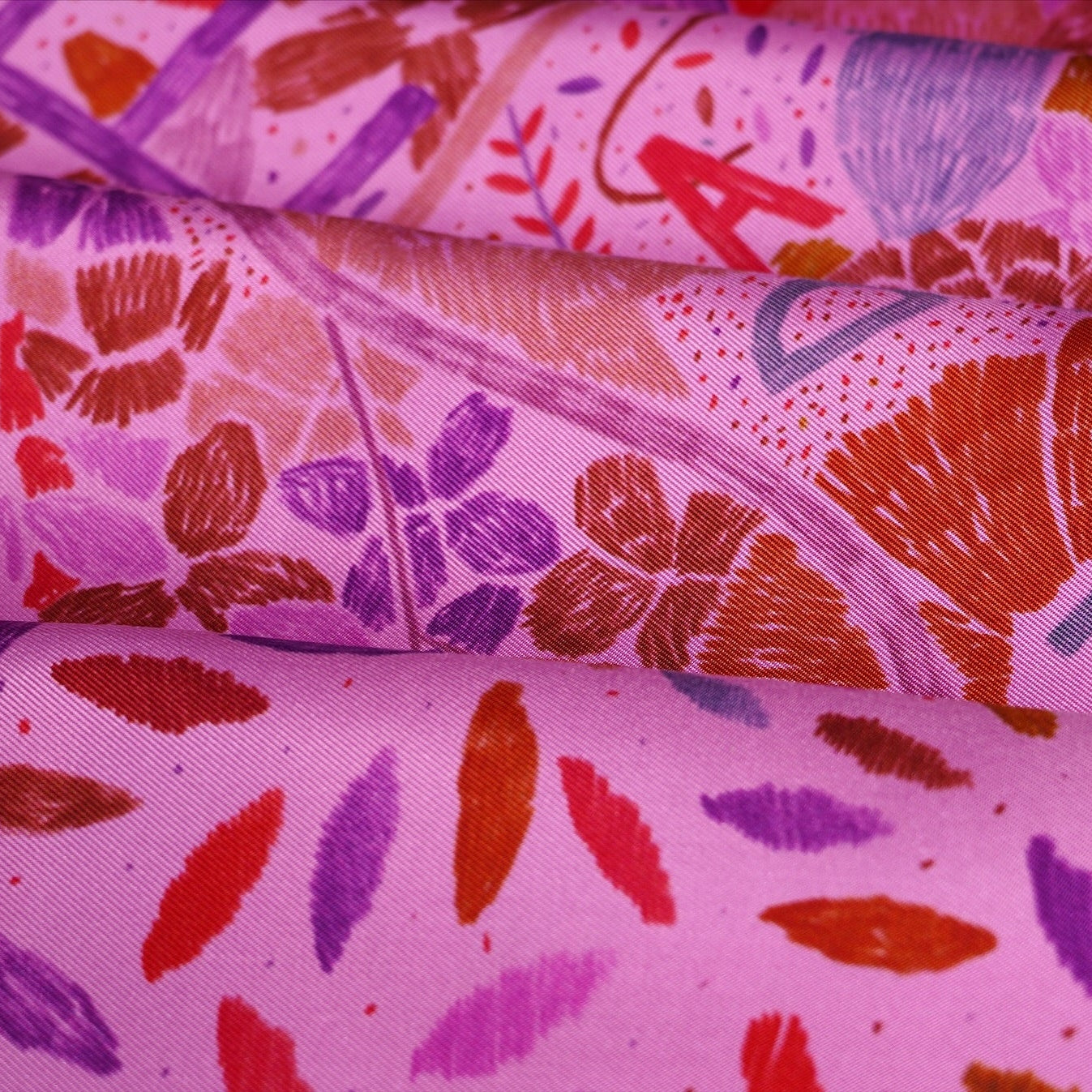 Carré Hermès 90 cm – Chacun fait son nid – Nigel Peake (2016) – Fuchsia