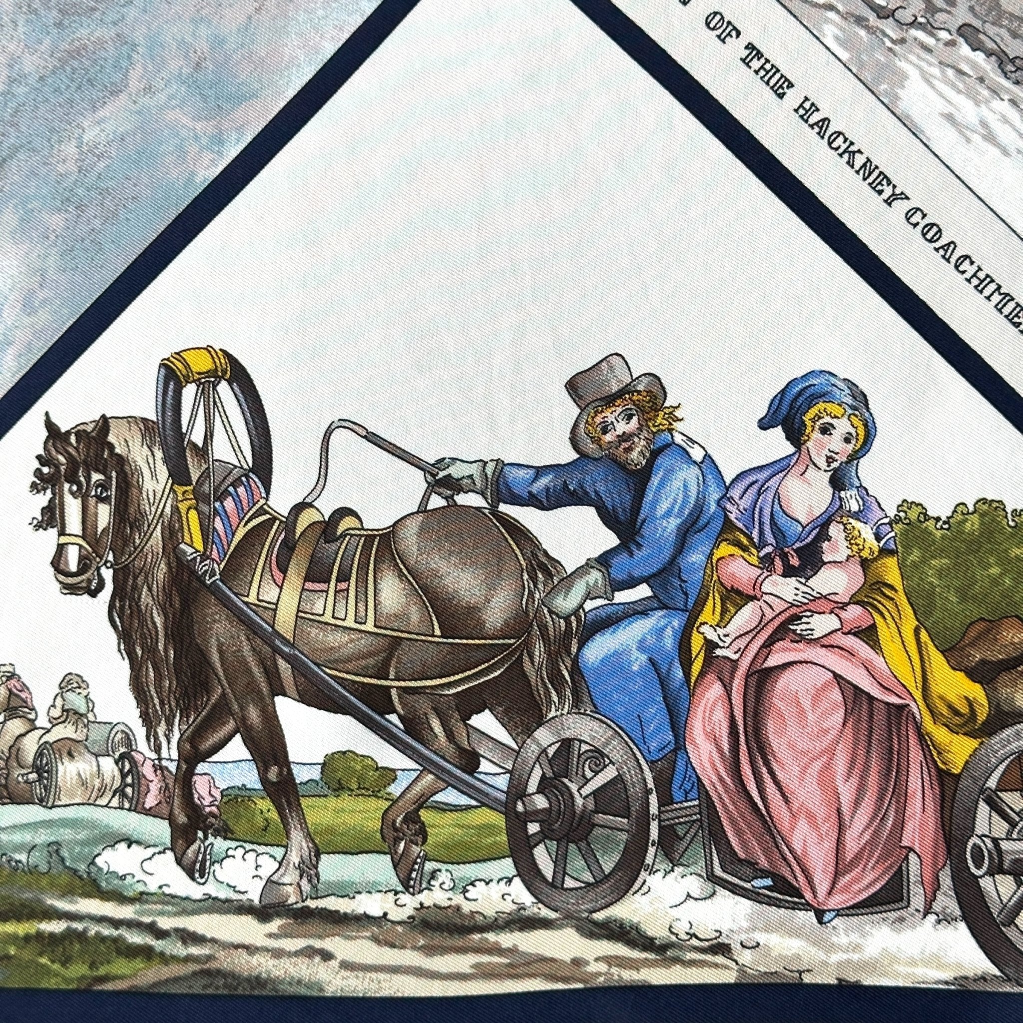 Détail du motif : attelage russe avec un couple